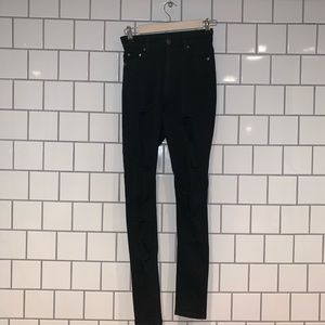 Fashion Nova ripped black jeans size 3/4
